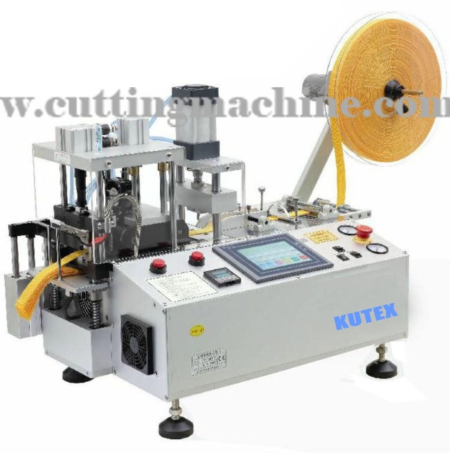 Automatic Webbing Cutting Machine with Hole Punching and Stacker